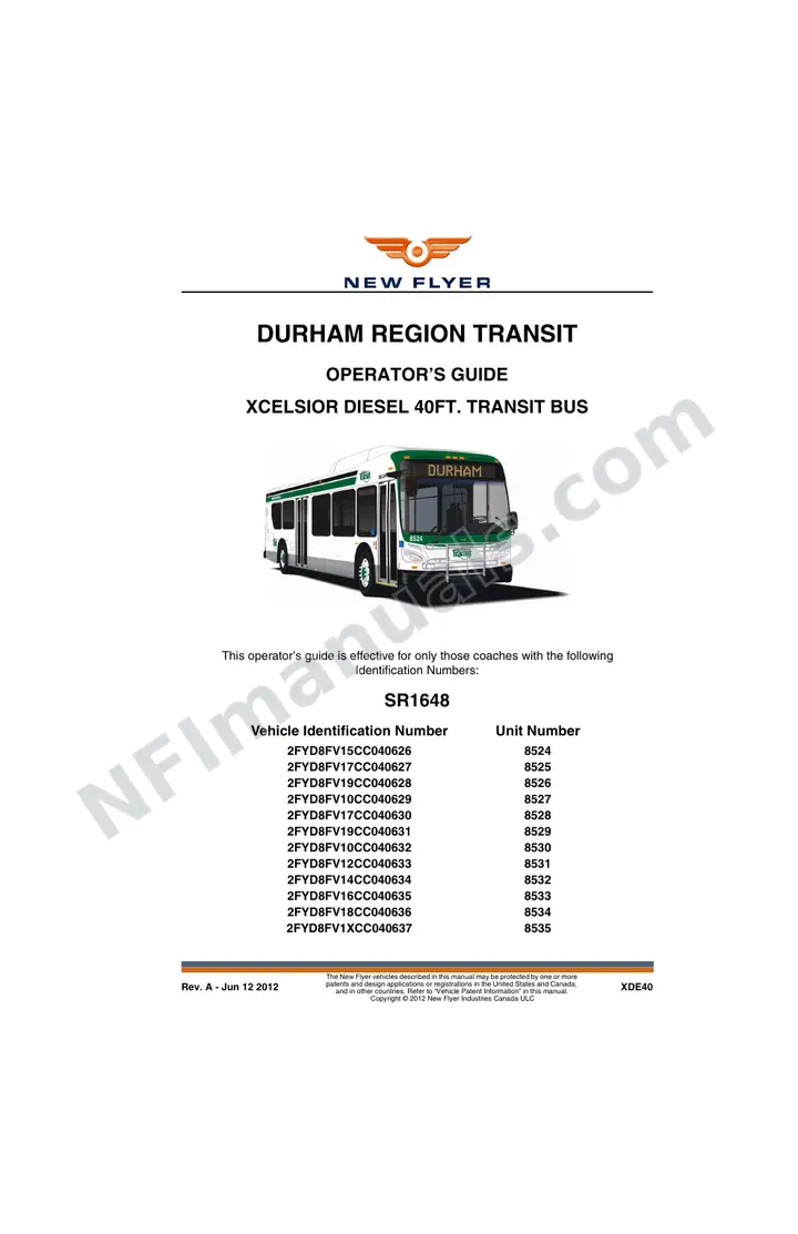 SR1648 Operator's Guide, Durham Region Transit first-page preview