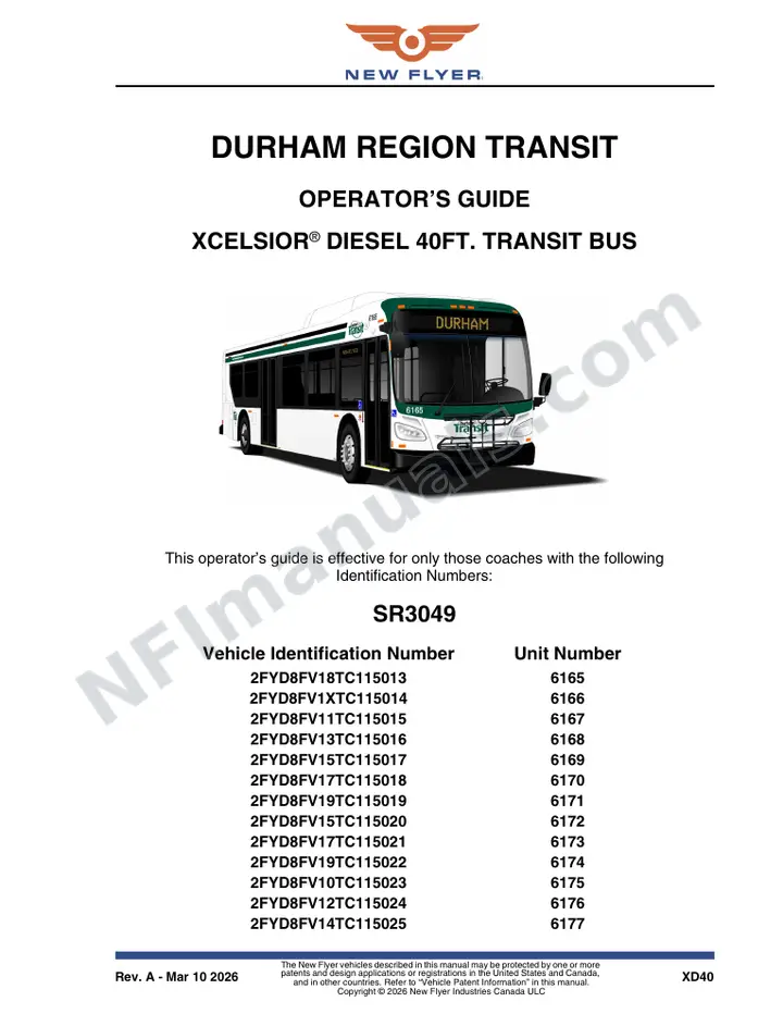 SR3049 Operator's Guide, Durham Region Transit first-page preview