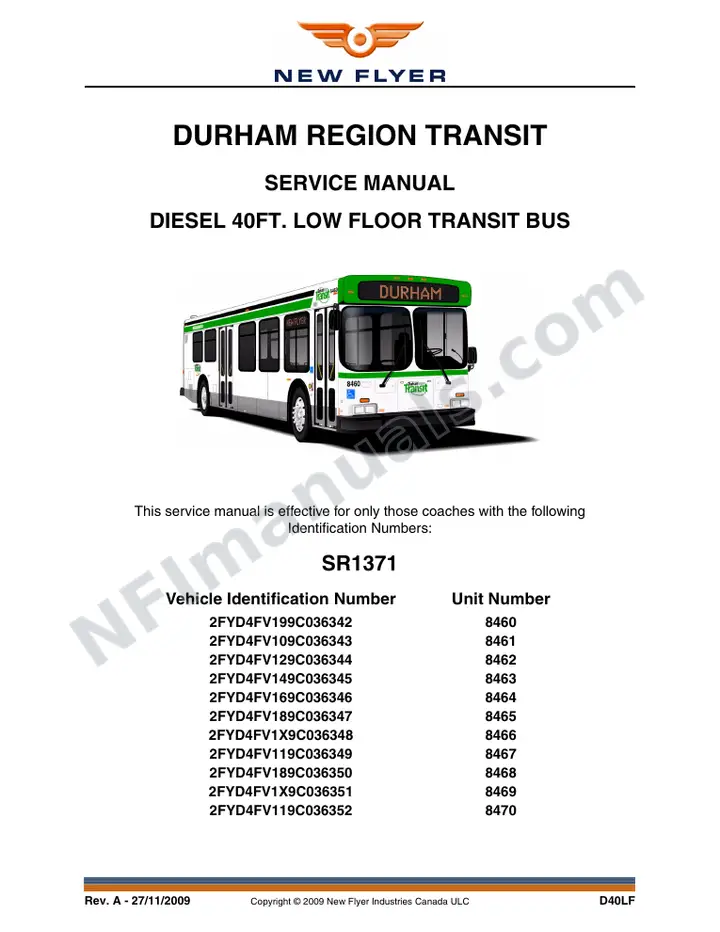 SR1371 Service Manual, Durham Region Transit first-page preview