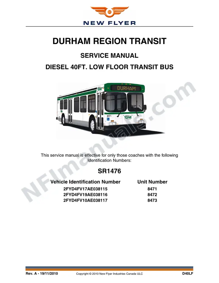 SR1476 Service Manual, Durham Region Transit first-page preview