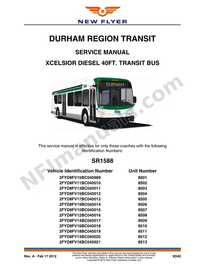 SR1588 Service Manual, Durham Region Transit first-page preview