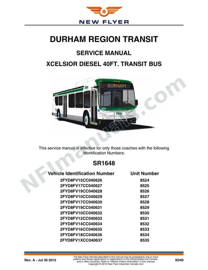 SR1648 Service Manual, Durham Region Transit first-page preview