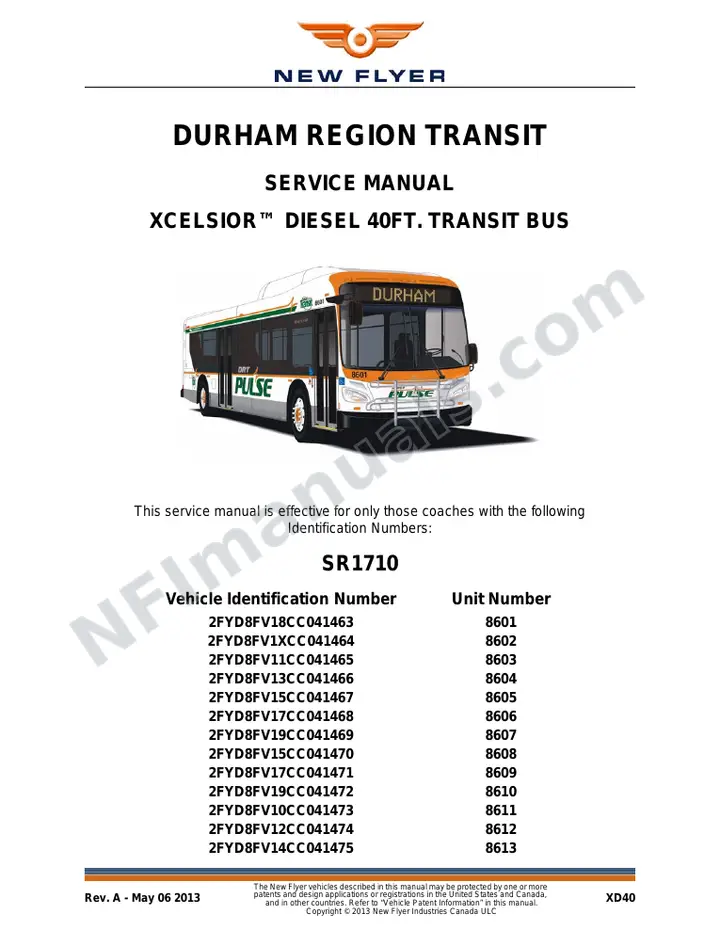 SR1710 Service Manual, Durham Region Transit first-page preview