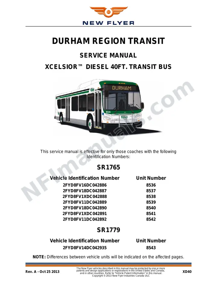 SR1765_1779 Service Manual, Durham Region Transit first-page preview