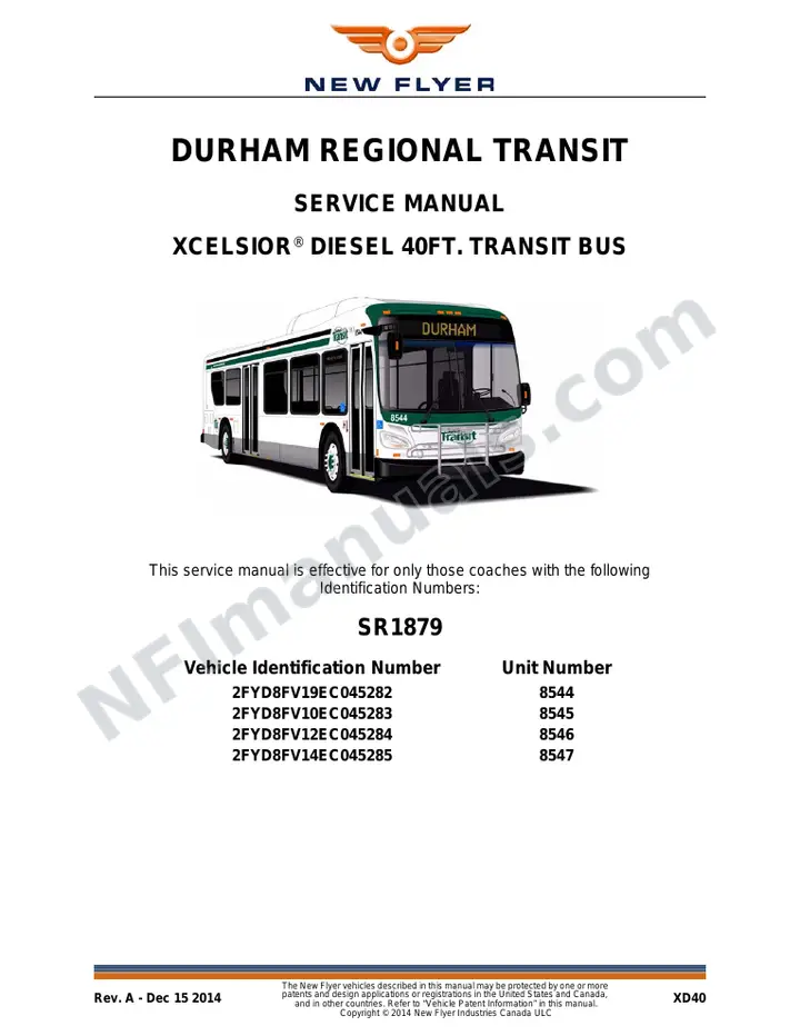 SR1879 Service Manual, Durham Regional Transit first-page preview