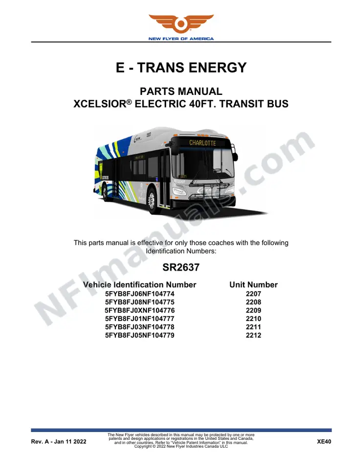 SR2637 Parts Manual, E - TRANS Energy first-page preview