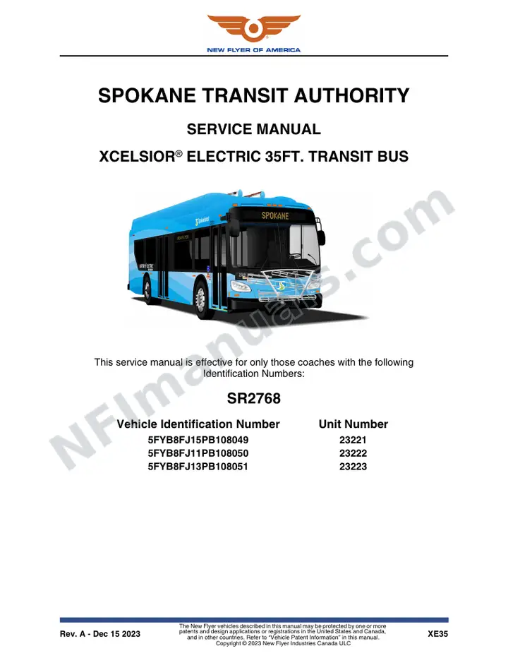 SR2768 Service Manual, Spokane Transit Authority first-page preview