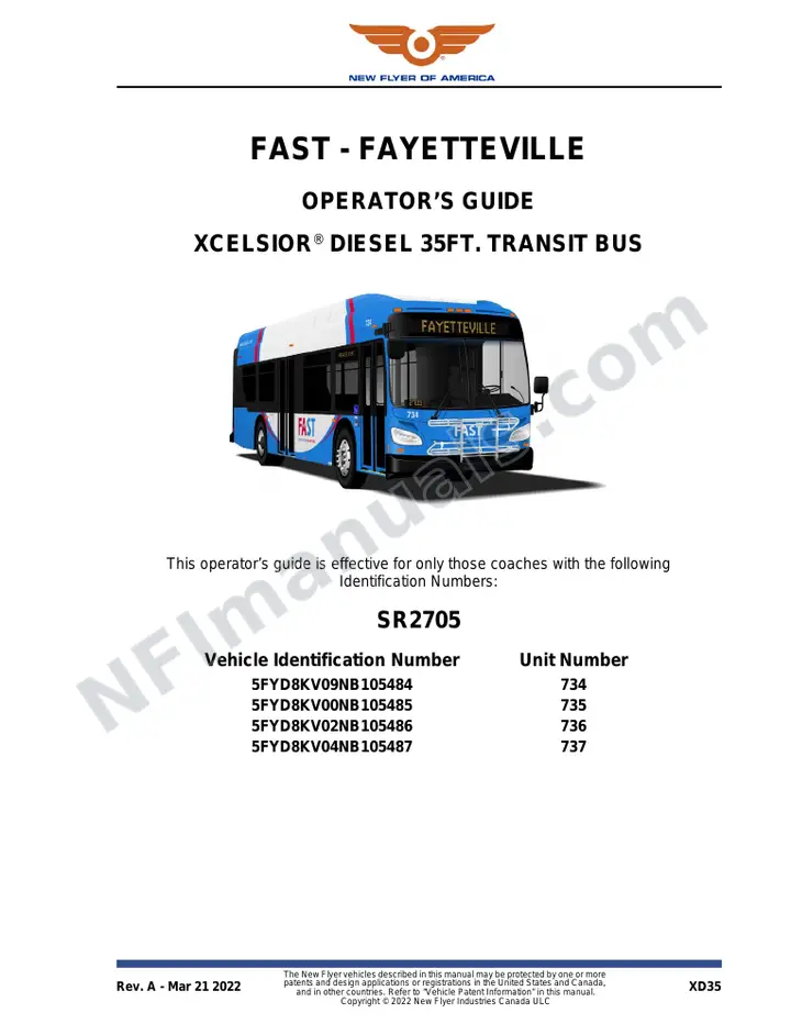 SR2705 Operator's Guide, FAST - Fayetteville first-page preview