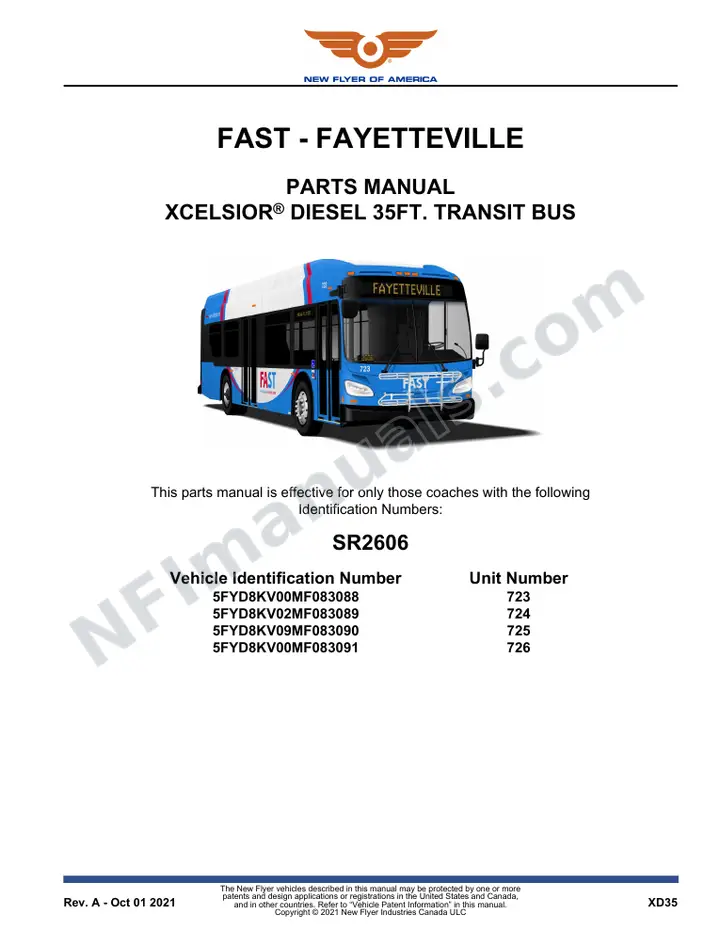 SR2606 Parts Manual, FAST - Fayetteville first-page preview