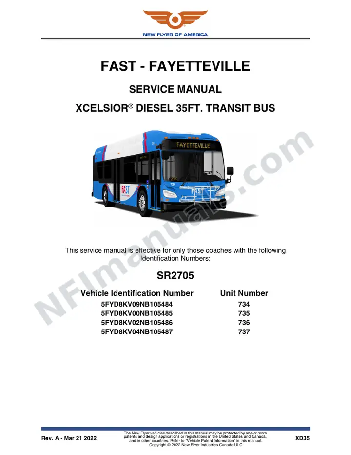 SR2705 Service Manual, FAST - Fayetteville first-page preview