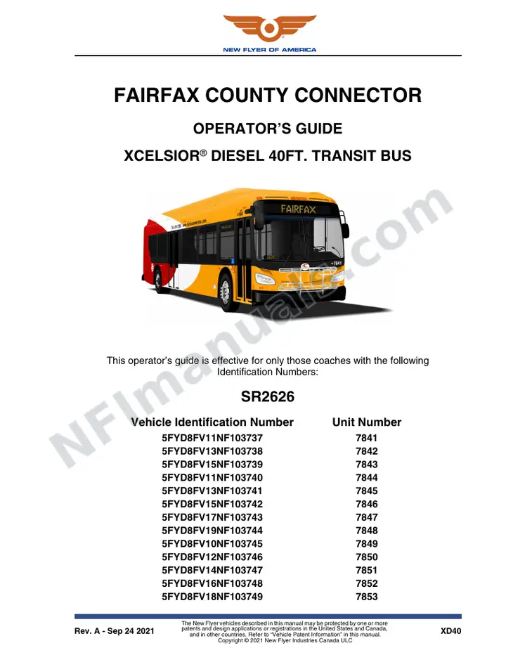 SR2626 Operator's Guide, Fairfax County Connector first-page preview