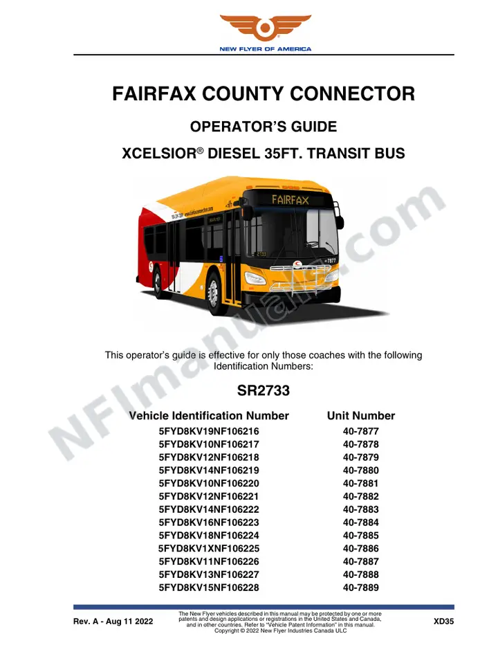 SR2733 Operator's Guide, Fairfax County Connector first-page preview