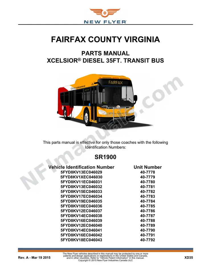 SR1900 Parts Manual, Fairfax County Virginia first-page preview
