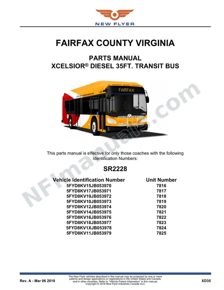SR2228 Parts Manual, Fairfax County Virginia first-page preview
