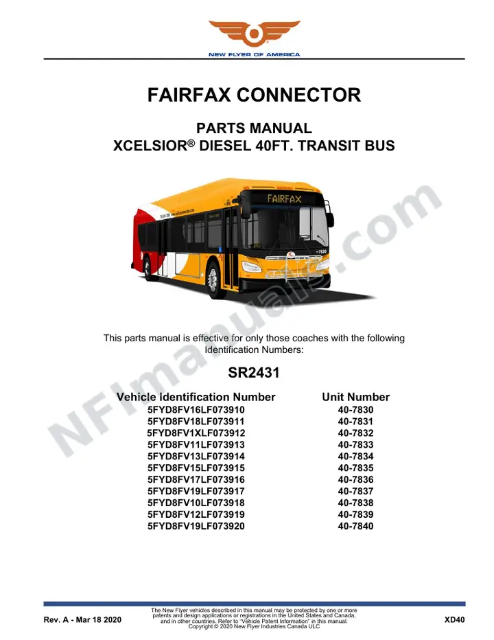 SR2431 Parts Manual, Fairfax Connector first-page preview