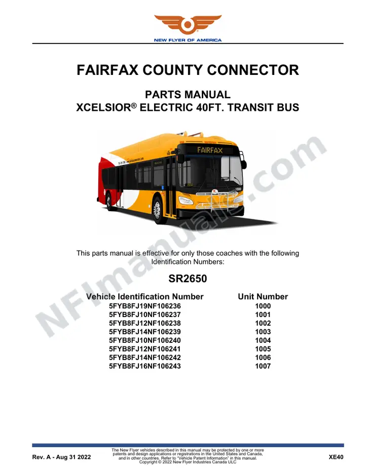 SR2650 Parts Manual, Fairfax County Connector first-page preview