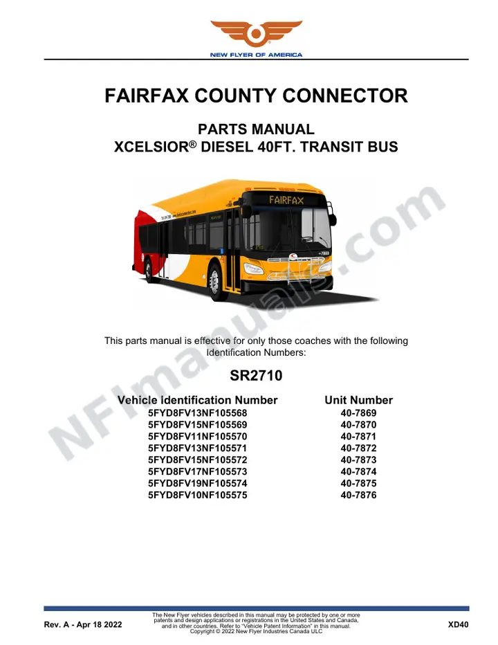 SR2710 Parts Manual, Fairfax County Connector first-page preview