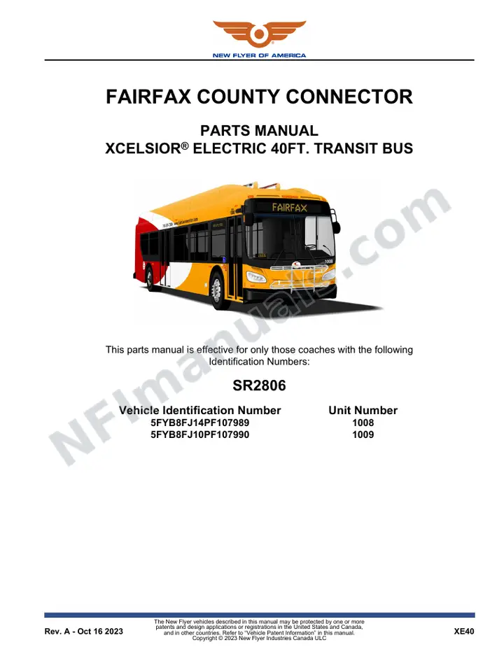 SR2806 Parts Manual, Fairfax County Connector first-page preview