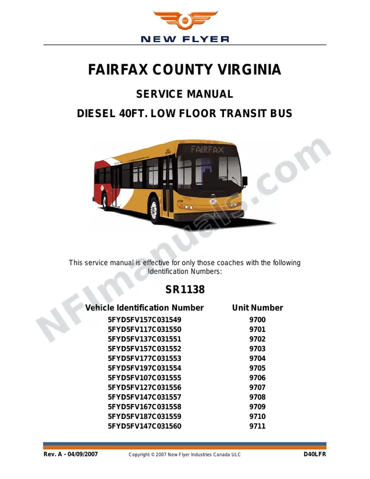 SR1138 Service Manual, Fairfax County Virginia first-page preview