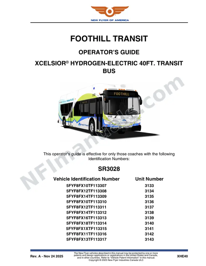 SR3028 Operator's Guide, Foothill Transit first-page preview