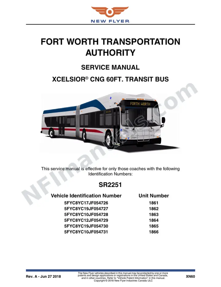 SR2251 Service Manual, Fort Worth Transportation first-page preview