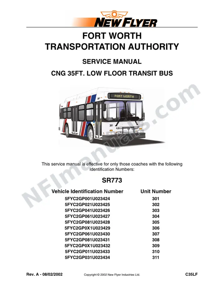 SR773 Service Manual, Fort Worth Transportation Authority first-page preview
