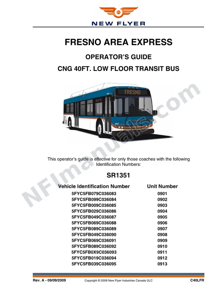 SR1351 Operator's Guide, Fresno Area Express first-page preview