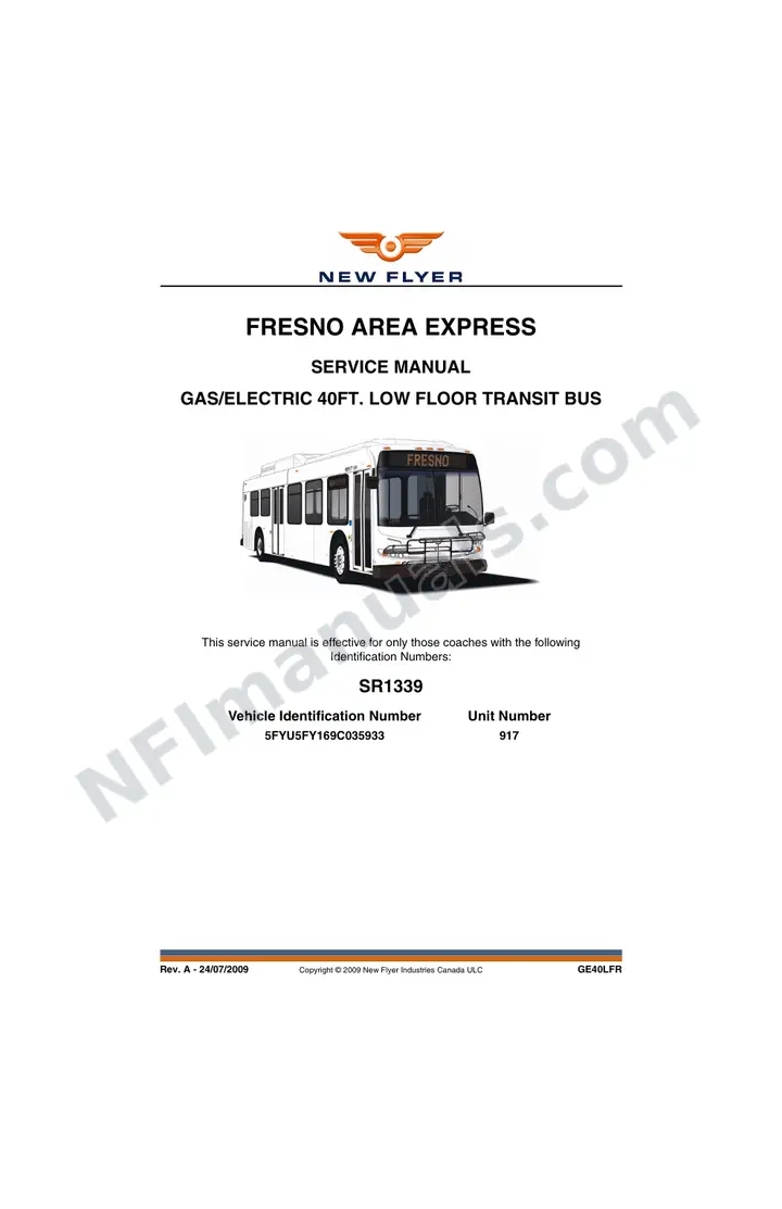 SR1339 Service Manual, Fresno Area Express first-page preview