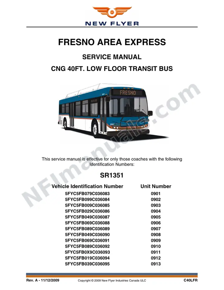 SR1351 Service Manual, Fresno Area Express first-page preview