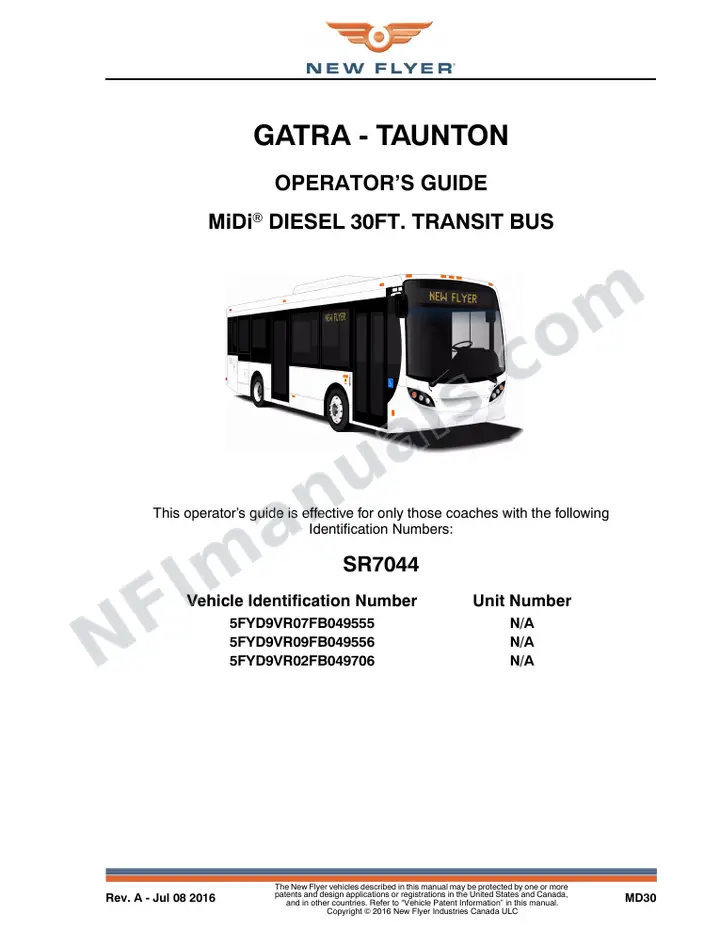 SR7044 Operator's Guide, GATRA - Taunton first-page preview