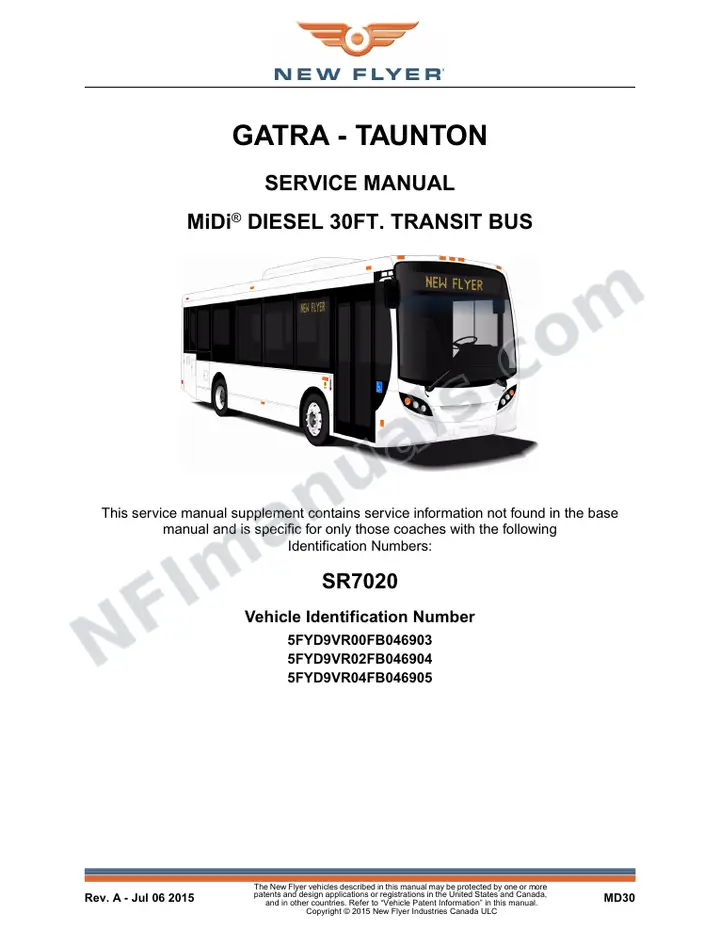 SR7020 Service Manual, Gatra - Tauton first-page preview