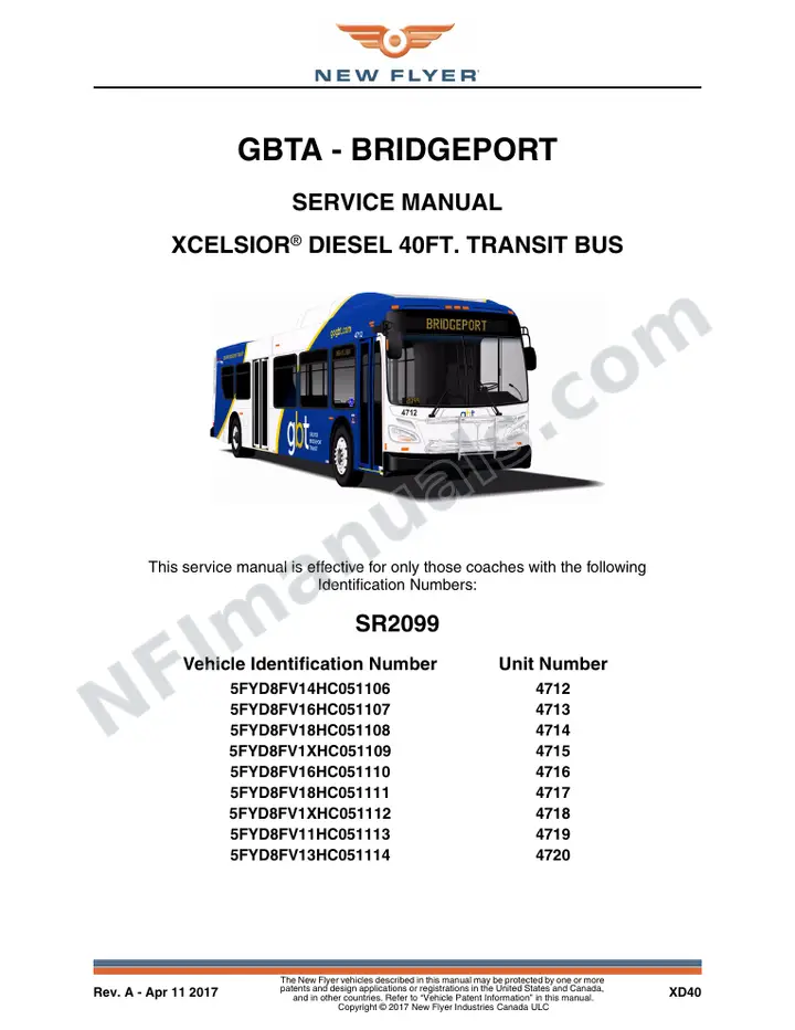SR2099 Service Manual, GBTA - Bridgeport first-page preview
