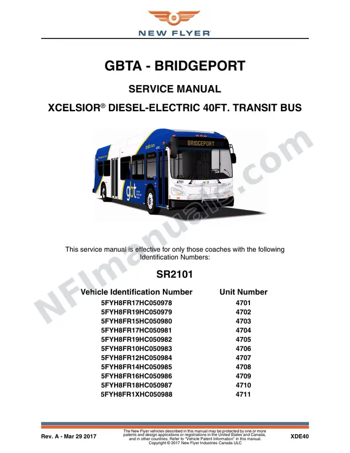 SR2101 Service Manual, GBTA - Bridgeport first-page preview