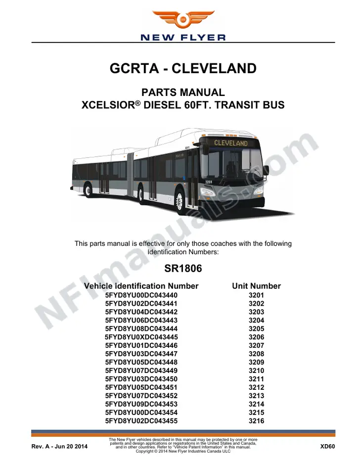 SR1806_1815 Parts Manual, GCRTA - Cleveland first-page preview