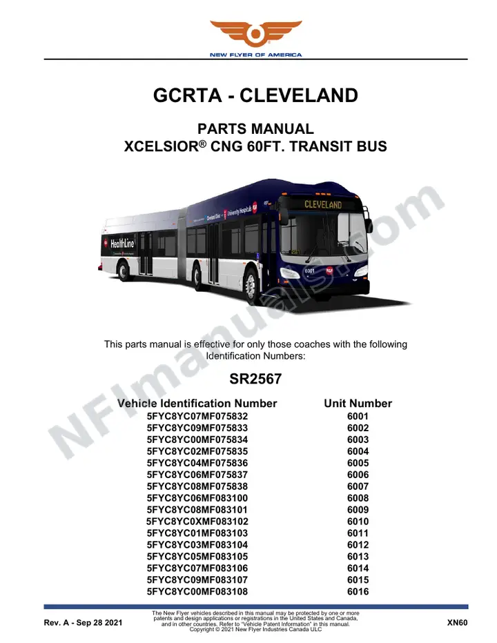 SR2567 Parts Manual, GCRTA - Cleveland first-page preview