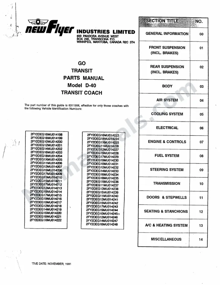 SR246 Parts Manual, Go Transit first-page preview