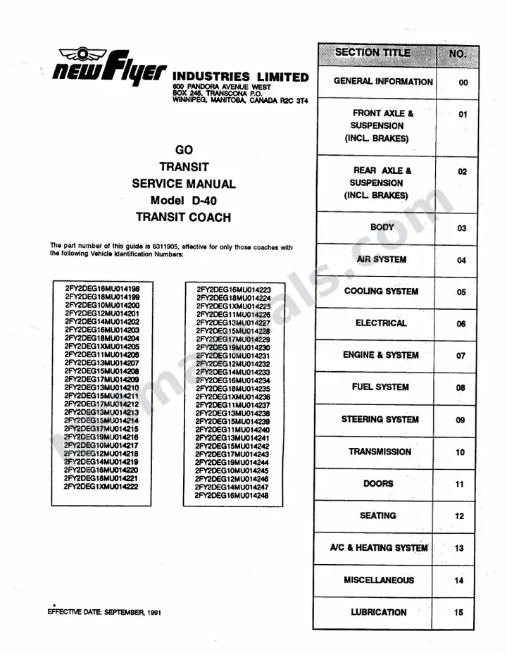 SR246 Service Manual, GO Transit first-page preview