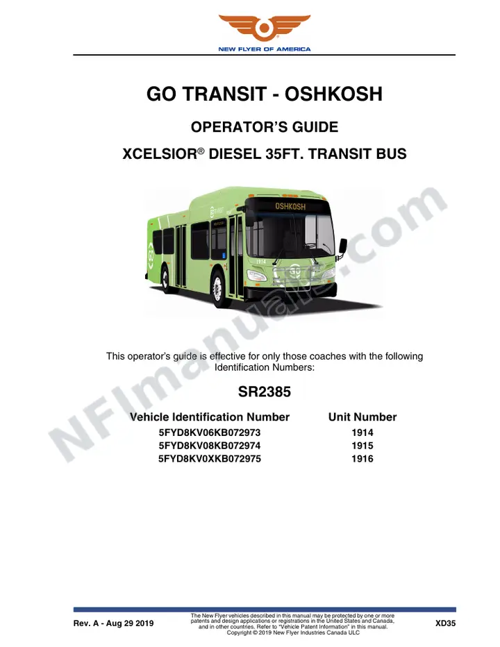 SR2385 Operator's Guide, Go Transit - Oshkosh first-page preview