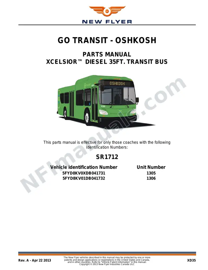 SR1712 Parts Manual, Go Transit - Oshkosh first-page preview