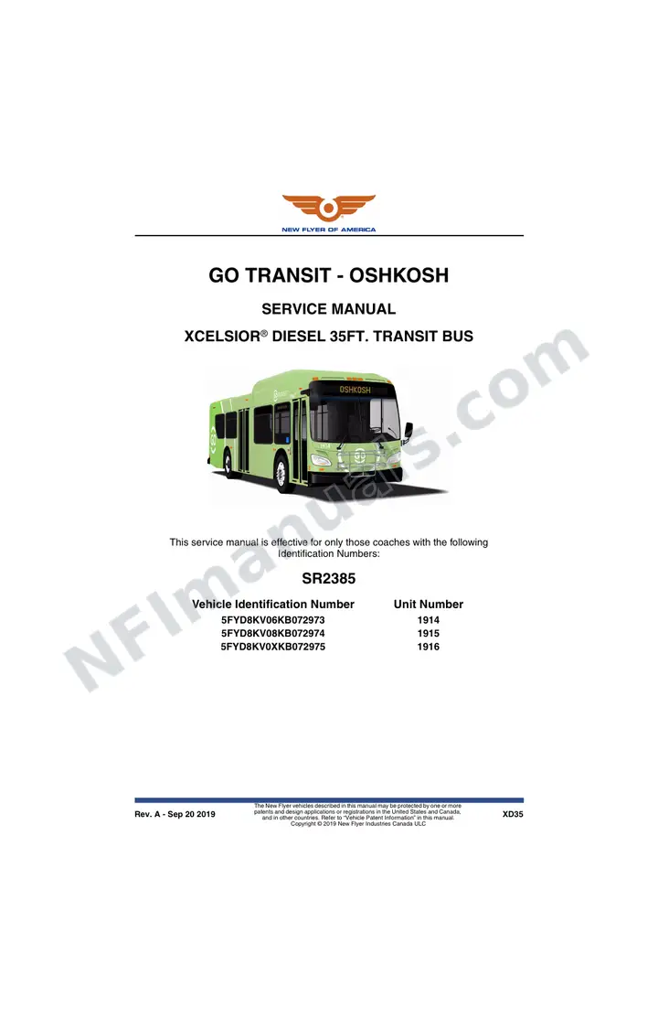 SR2385 Service Manual, Go Transit - Oshkosh first-page preview
