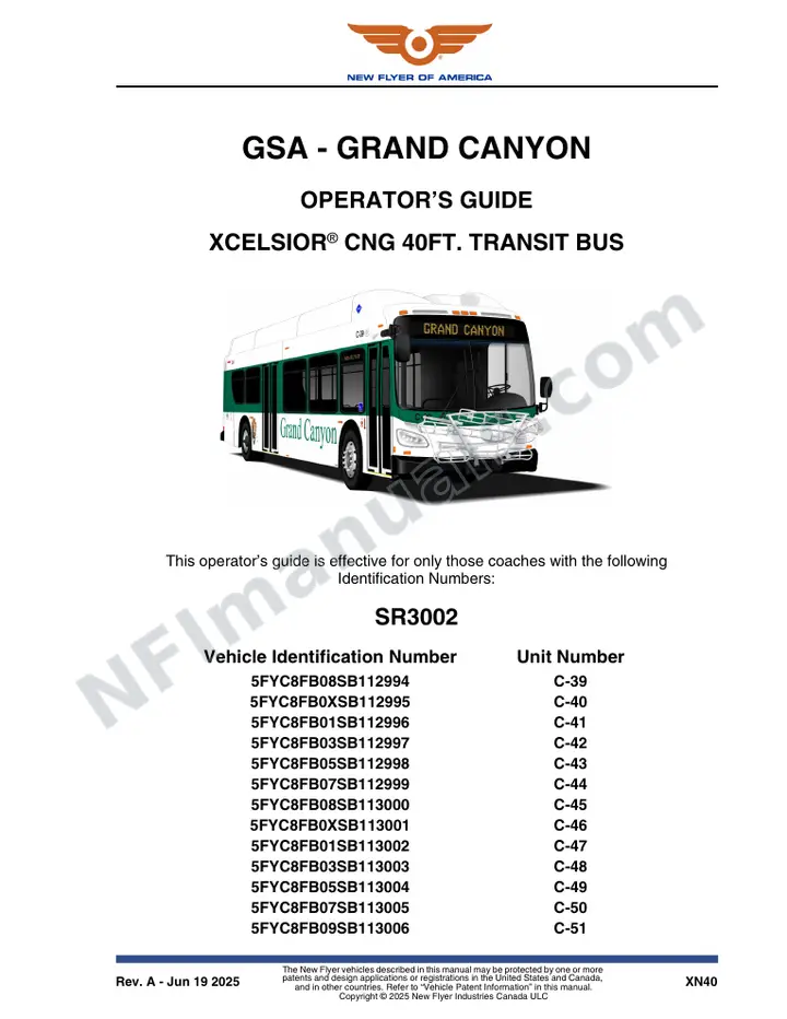 SR3002 Operator's Guide, GSA - Grand Canyon first-page preview