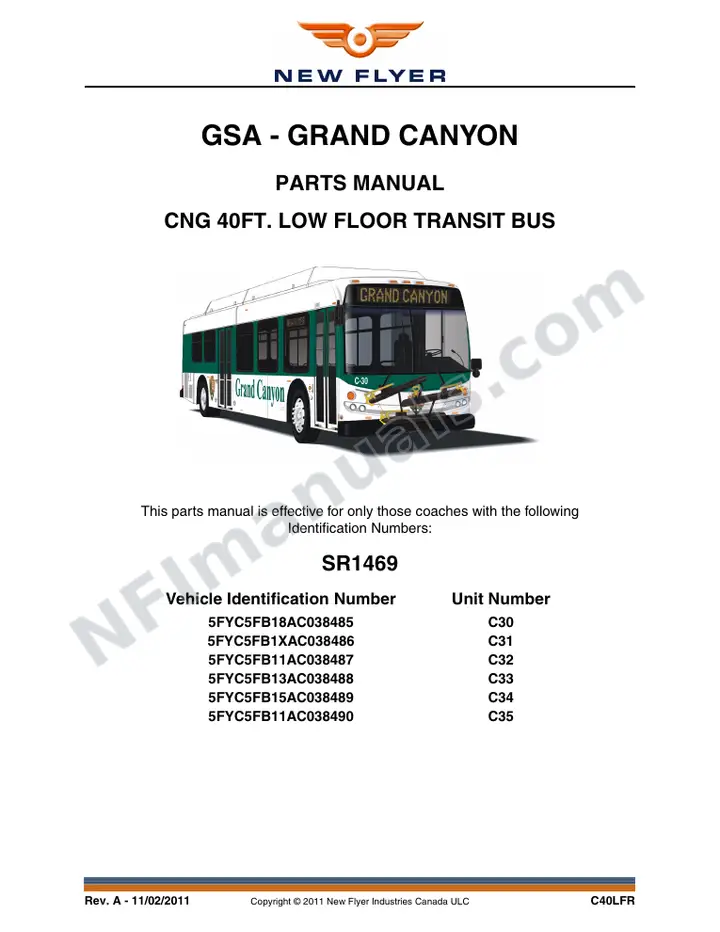 SR1469 Parts Manual, GSA - Grand Canyon first-page preview