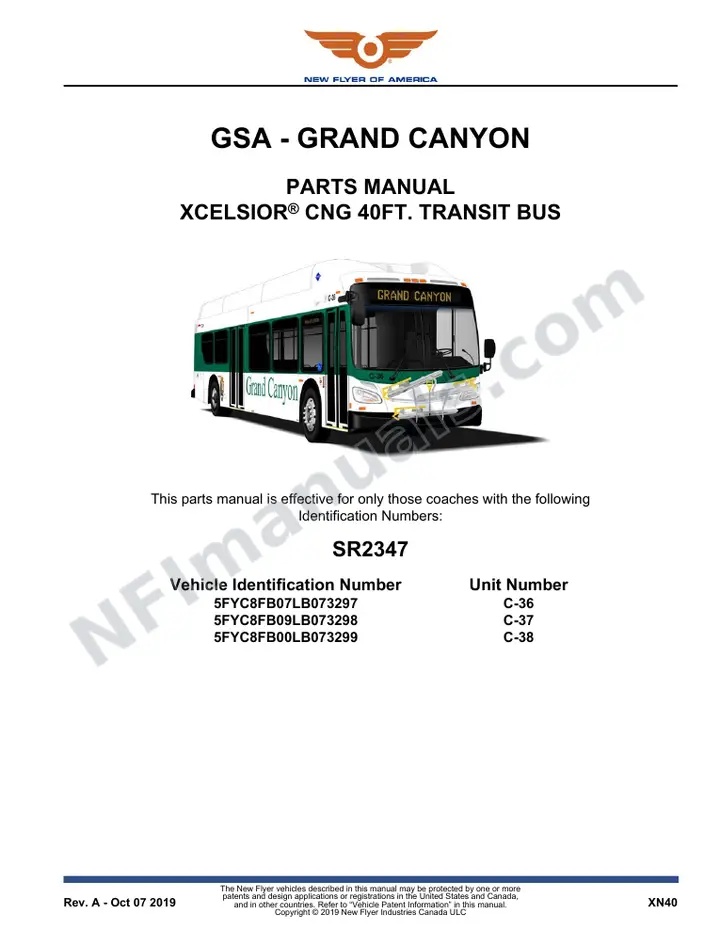 SR2347 Parts Manual, GSA - Grand Canyon first-page preview