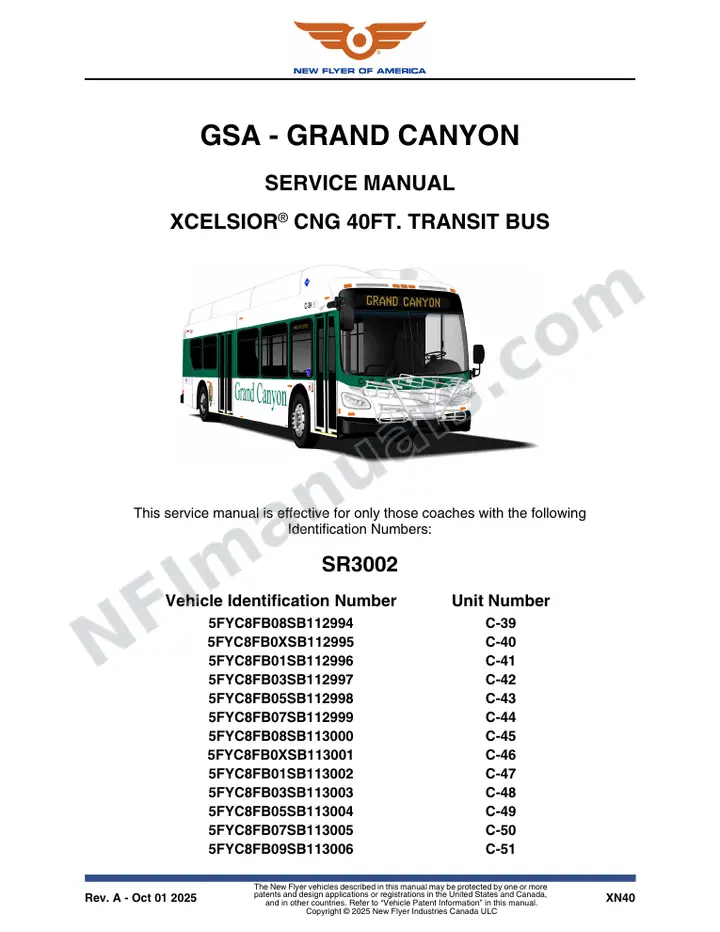 SR3002 Service Manual, GSA - Grand Canyon first-page preview