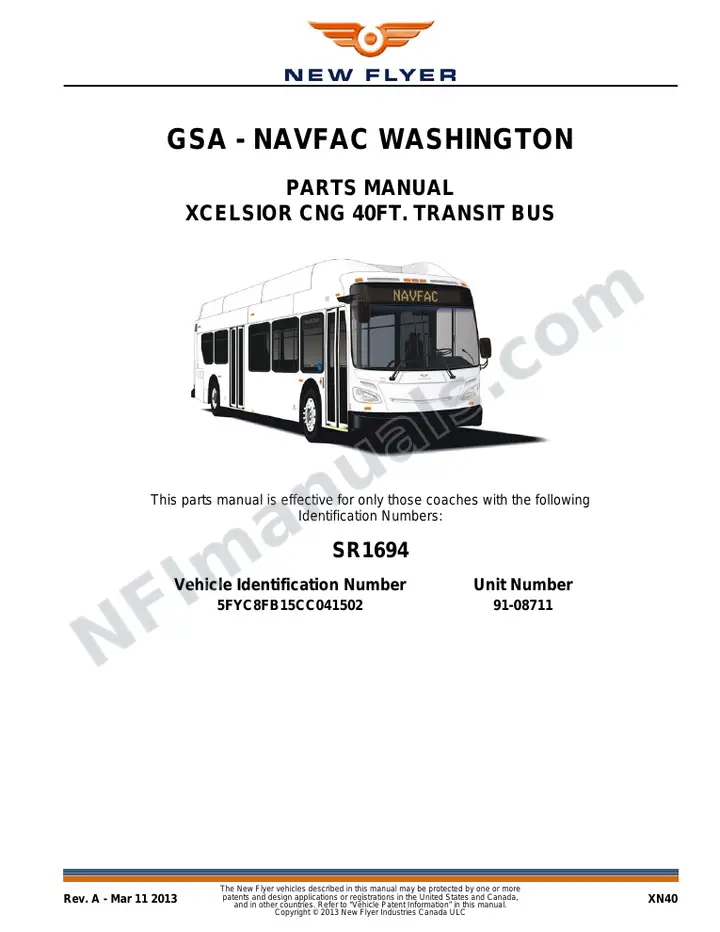 SR1694 Parts Manual, GSA - NAVFAC Washington first-page preview