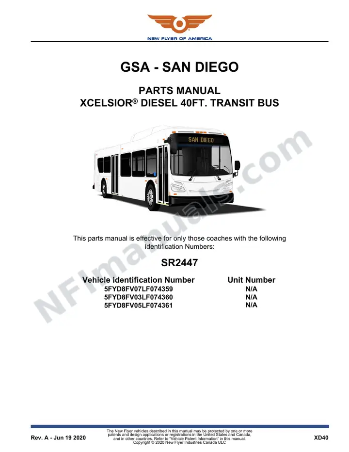 SR2447 Parts Manual, GSA - San Diego first-page preview