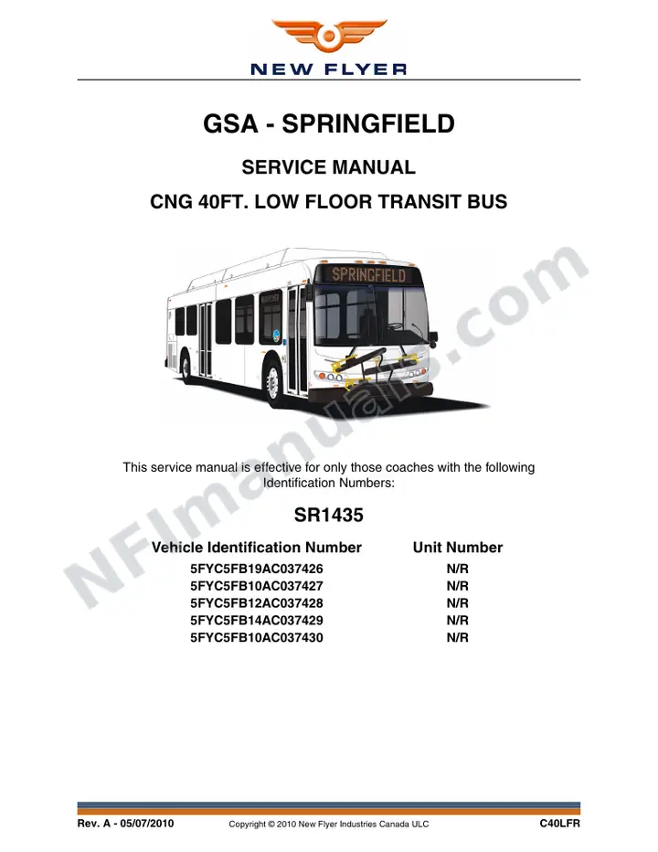 SR1435 Service Manual, GSA - Springfield first-page preview