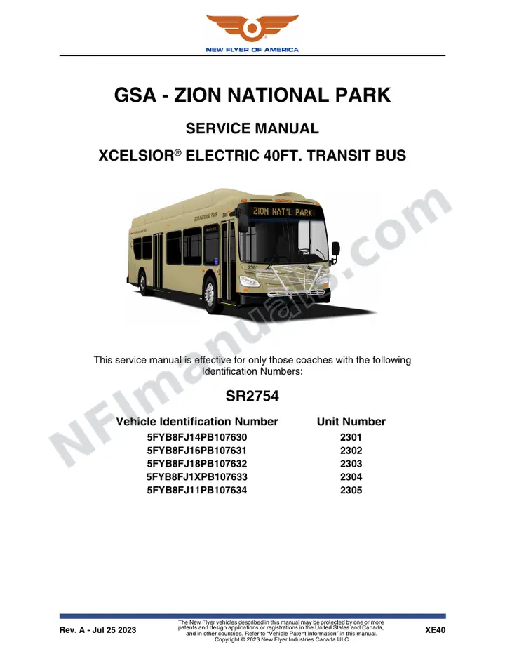SR2754 Service Manual, GSA - Zion National Park first-page preview