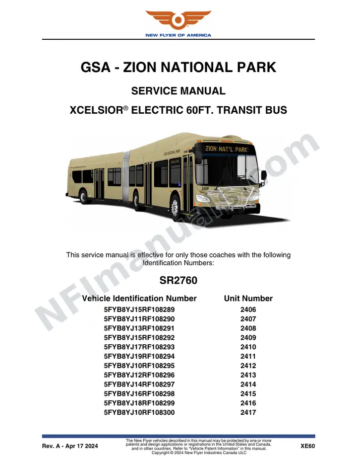 SR2760 Service Manual, GSA - Zion National Park first-page preview