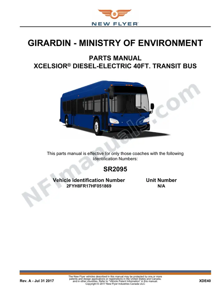 SR2095 Parts Manual, Girardin - Ministry of Environment first-page preview